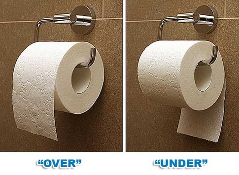 over under toilet paper